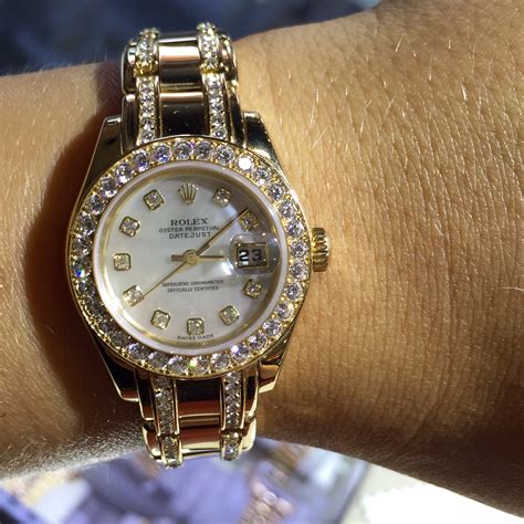 rolex diamond women's watch|rolex female with diamonds.